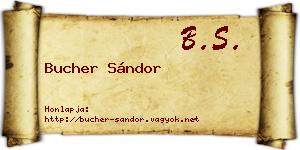 Bucher Sándor névjegykártya
