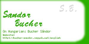 sandor bucher business card